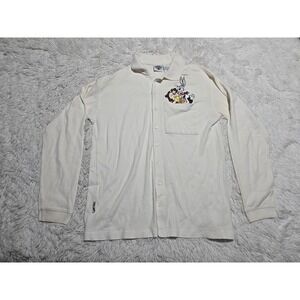 Vintage Acme Looney‎ Tunes Sweater Ribbed S Button Down Collared Cotton Cardigan